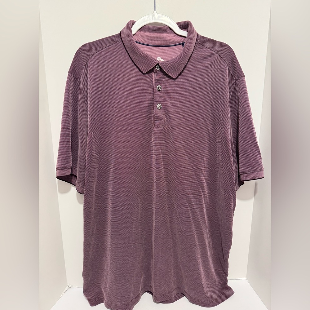 TOMMY BAHAMA MENS 'BREEZEWAY POLO' GOLF SHIRT SOFT BURGUNDY SIZE  XXL/TTG